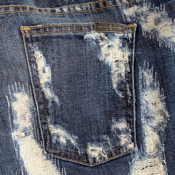 HUDSON Jeans Deconstructed Button Fly Denim Shorts - Picture 6 of 8